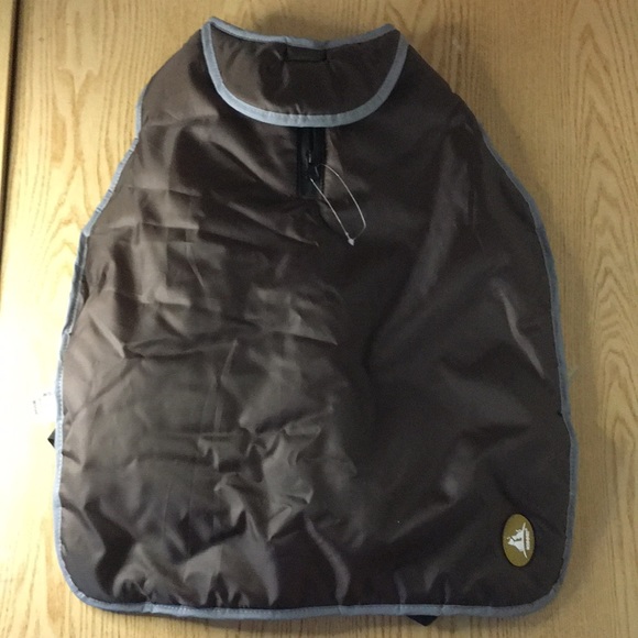 Other - New Doggie Fleece Jacket Faux Collar Velcro Waist Closure Brown Medium 19”-16.5”